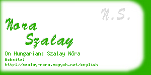 nora szalay business card